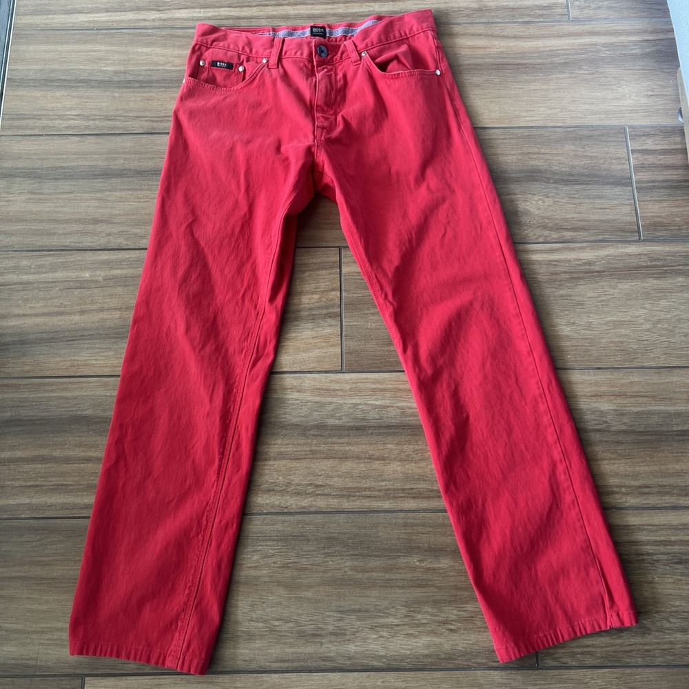 Hugo Boss Denim Jeans Red Wash 33w 32L